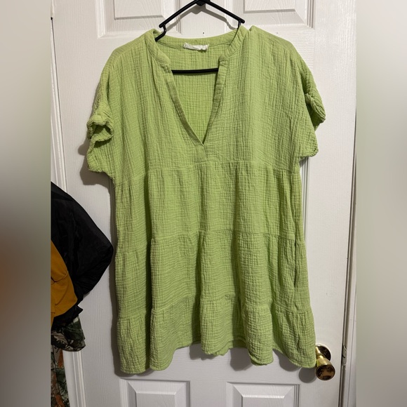 Lush Tops - Lush Light Green Textured Tunic Top
